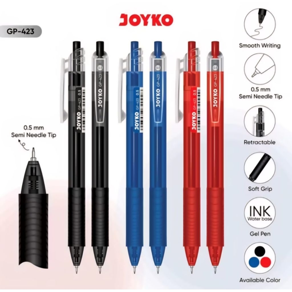 

Gel Pen Joyko GP 423 0.5 mm 1 ( Satu ) Pcs / Pulpen Pena Joyko