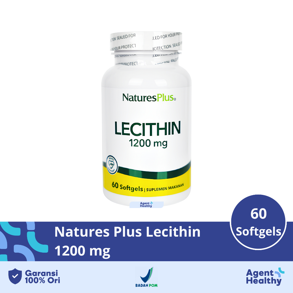 Natures Plus Lecithin 1200 mg isi 60 Softgels - Menjaga Kadar Kolestrol