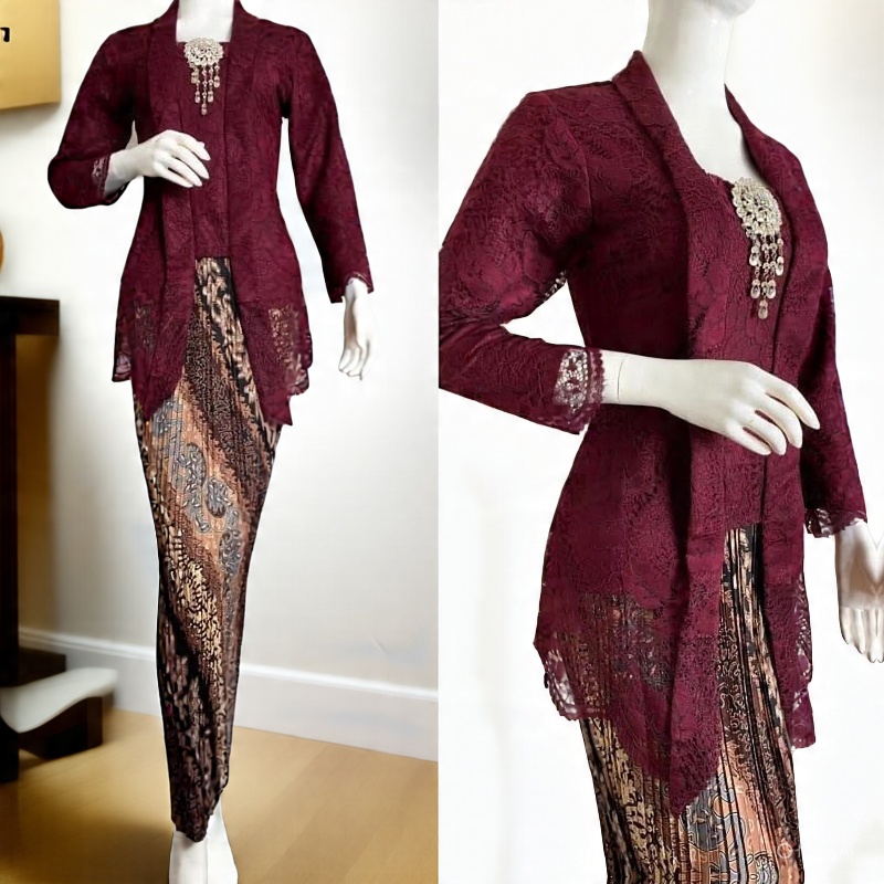 Kebaya Kutu Baru Brokat Modern / KutuBaru Brokat Lengan Panjang / Kebaya Kondangan / Kebaya Wisuda