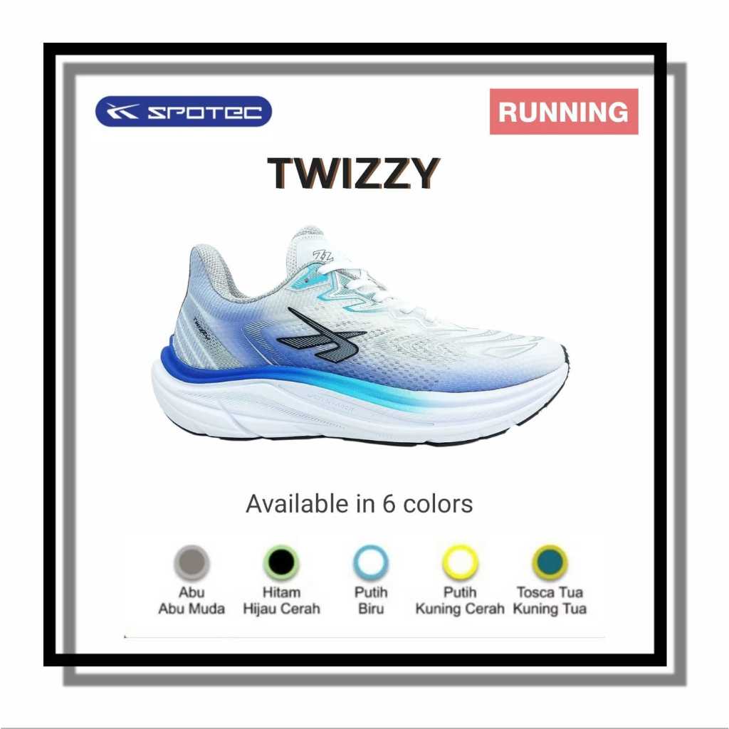 SPOTEC Sepatu RUNNING TWIZZY Warna Putih - Biru