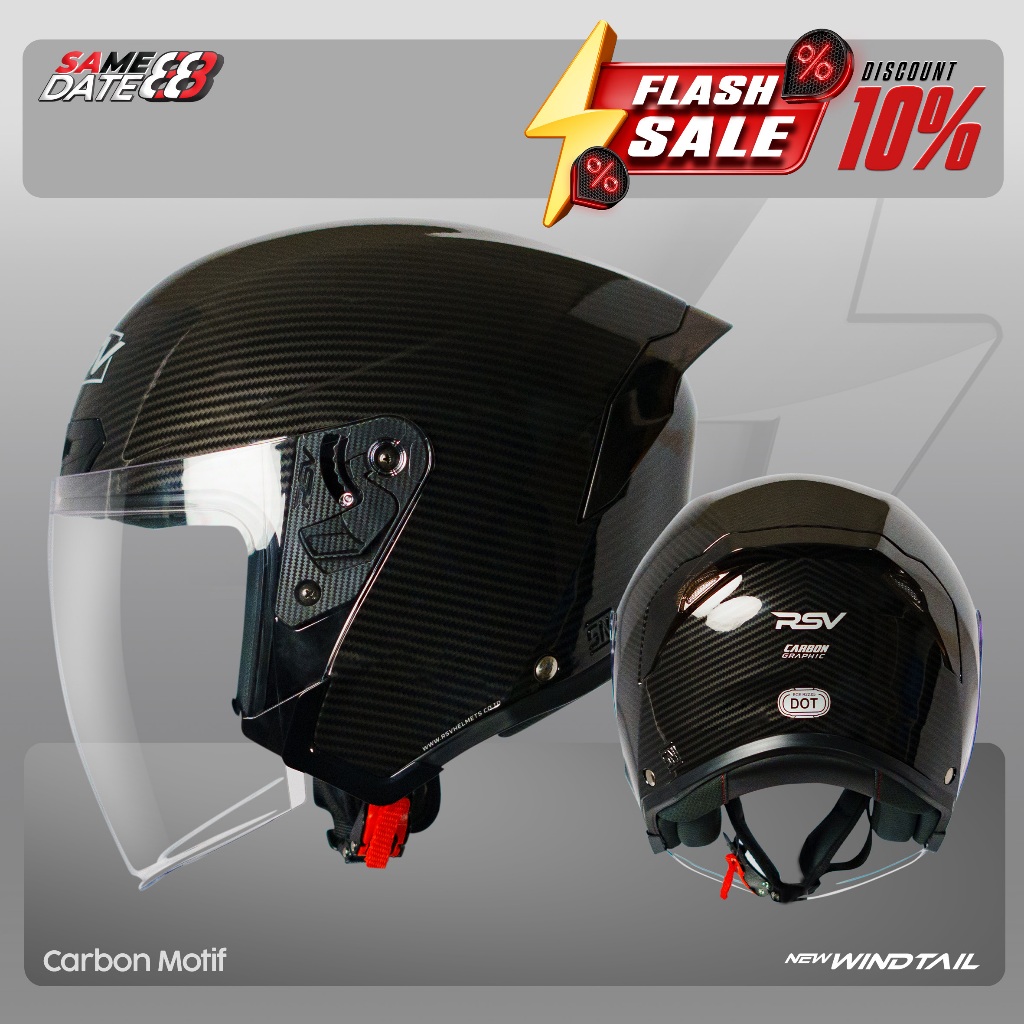 Bxf - HELM RSV NEW WINDTAIL CARBON GLOSSY SINGLE VISOR HELM RSV NEW W HELM RSV NEW WINDTAIL CARBON