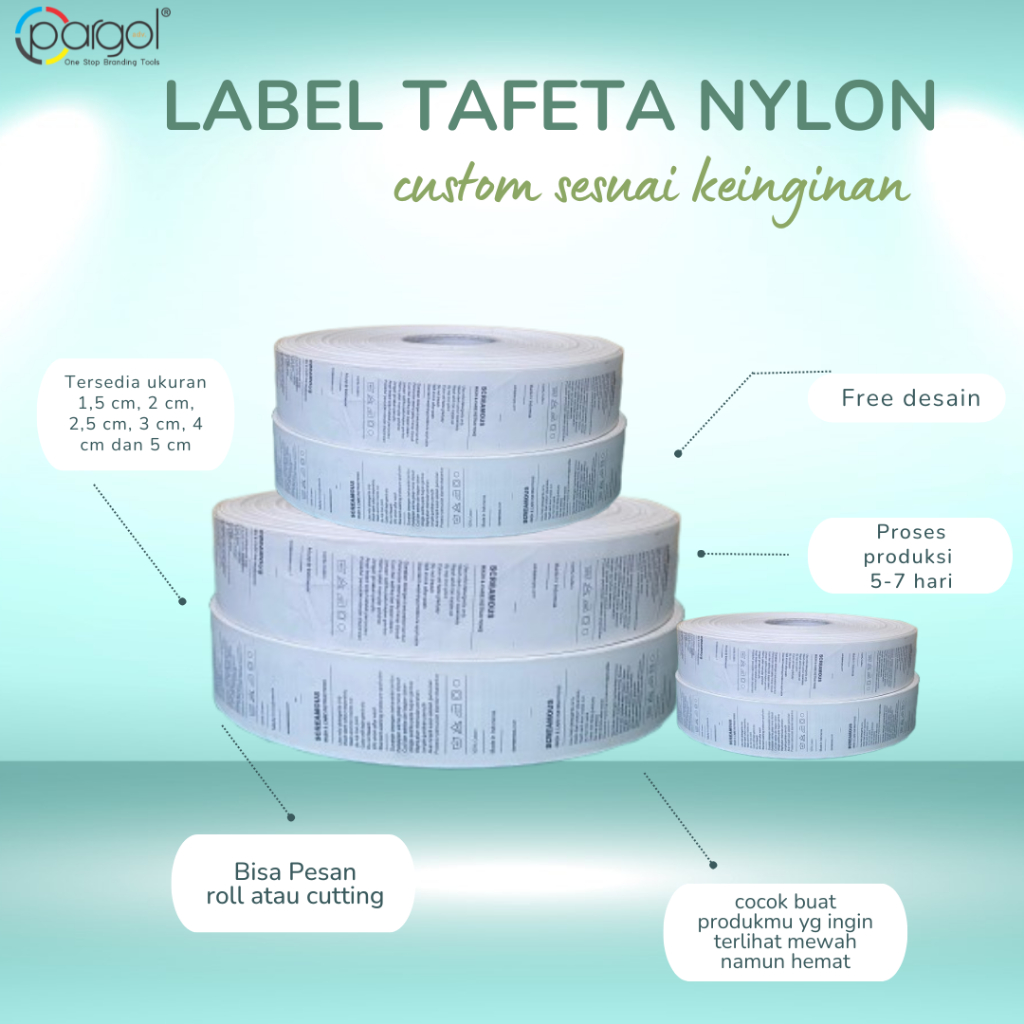 

Label Taffeta Custom - Cetak Nama / Logo Untuk Baju, Brand, Distro - Kuat & Tahan Lama | PargolLabel