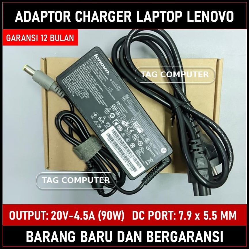 ADAPTOR CHARGER LAPTOP LENOVO IDEAPAD E420 E440 E450 B490 20V 4.5A (90W) ORIGINAL
