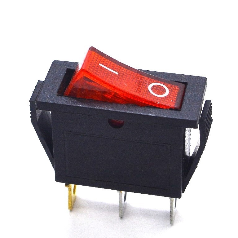 SAKLAR ON OFF GEPENG LAMPU MERAH 3 Pin Slim Tipis AC DC Nyala Led Motor Mobil Listrik Rumah