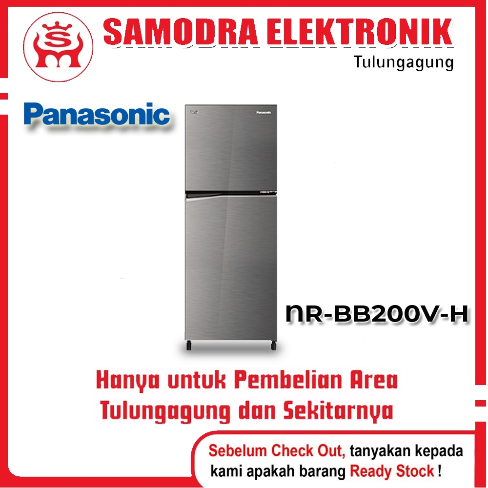 Kulkas Panasonic NR-BB200V-H – Kulkas 2 Pintu Hemat Energi dengan Inverter & Jumbo Freezer