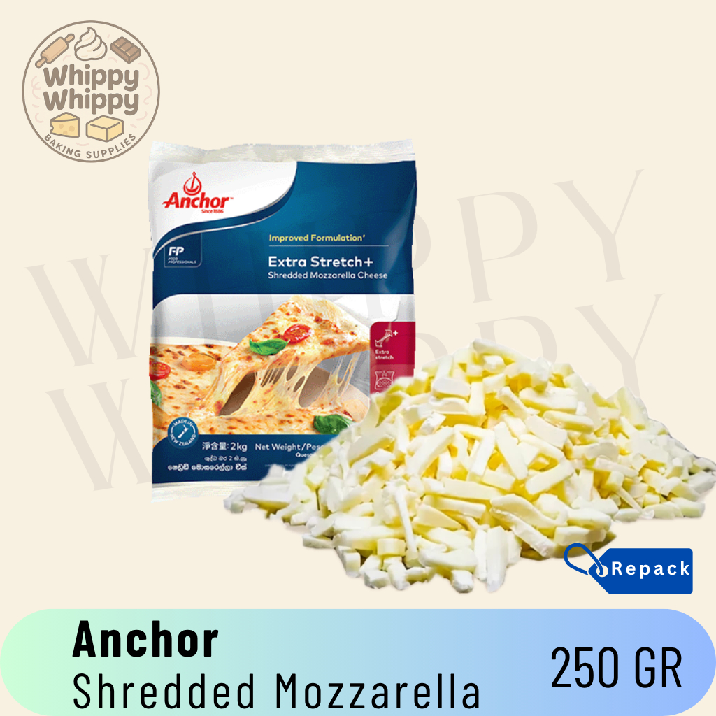 

Anchor Shredded Mozzarella 250 GR / Keju Mozzarella Parut / Mozarella Parut / Keju Mozzarela Parut