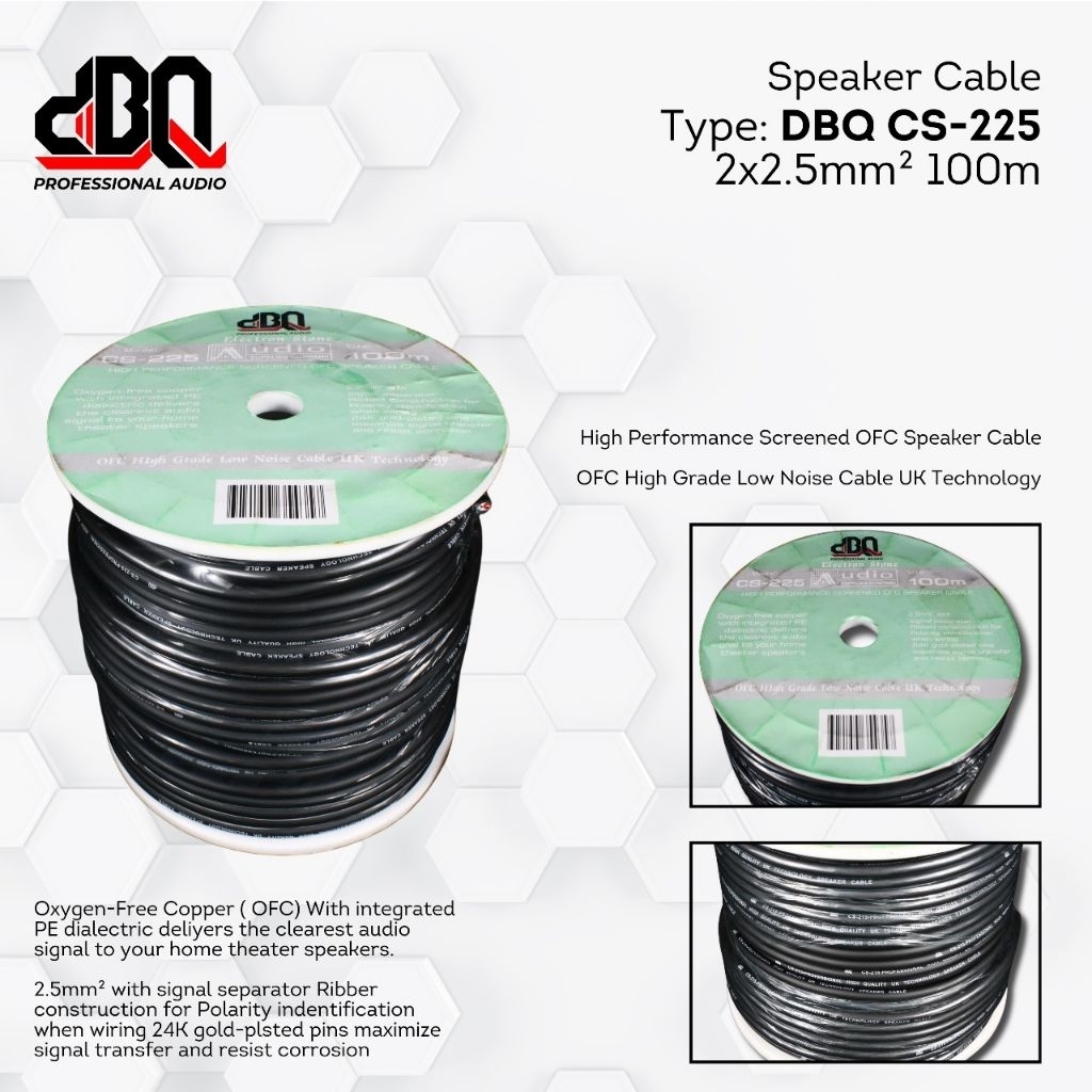 KABEL SPEAKER DBQ CS 2×2,5 / KABEL SPEAKER DBQ / KABEL SPEAKER / 1ROLL / 100METER