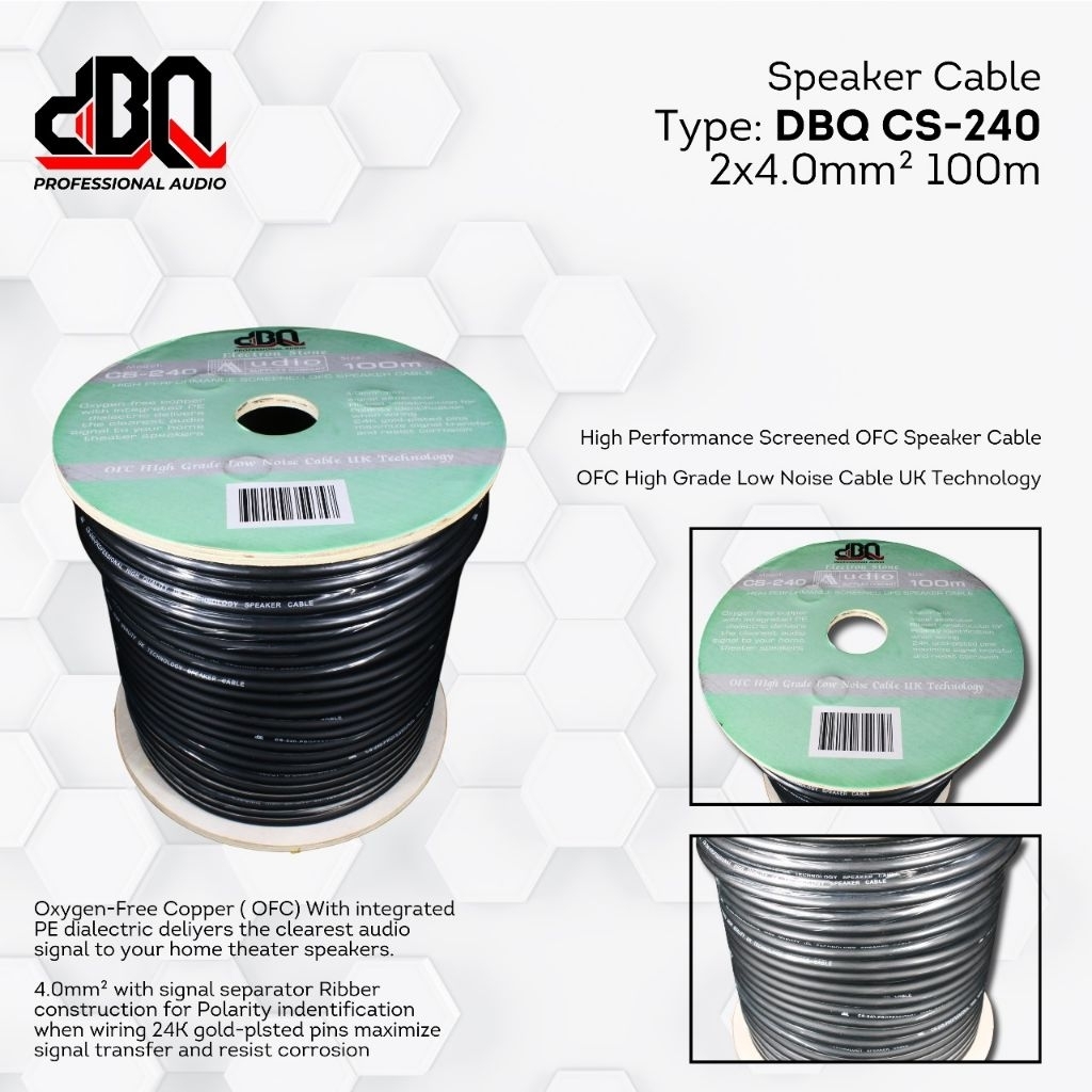 KABEL SPEAKER DBQ 2×4 / KABEL SPEAKER DBQ / KABEL SPEAKER / 1ROLL / 100METER