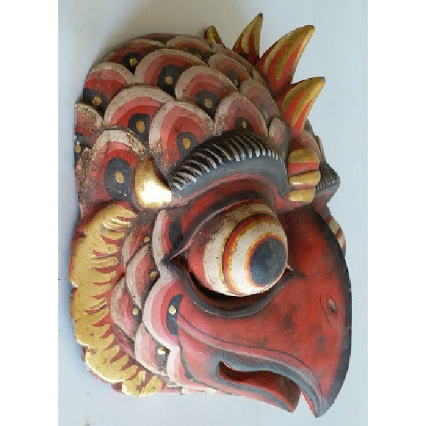 Antik topeng kayu primitif antik figur Manoek Dadali abang jawa