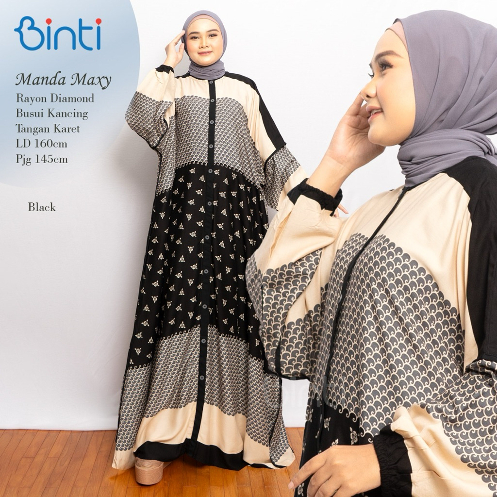 MANDA MAXY BINTI ENTER / MANDA BINTI ENTER SHIREN DRESS BIGSIZE GAMIS OVERSIZE LD 160 SUPER JUMBO BB