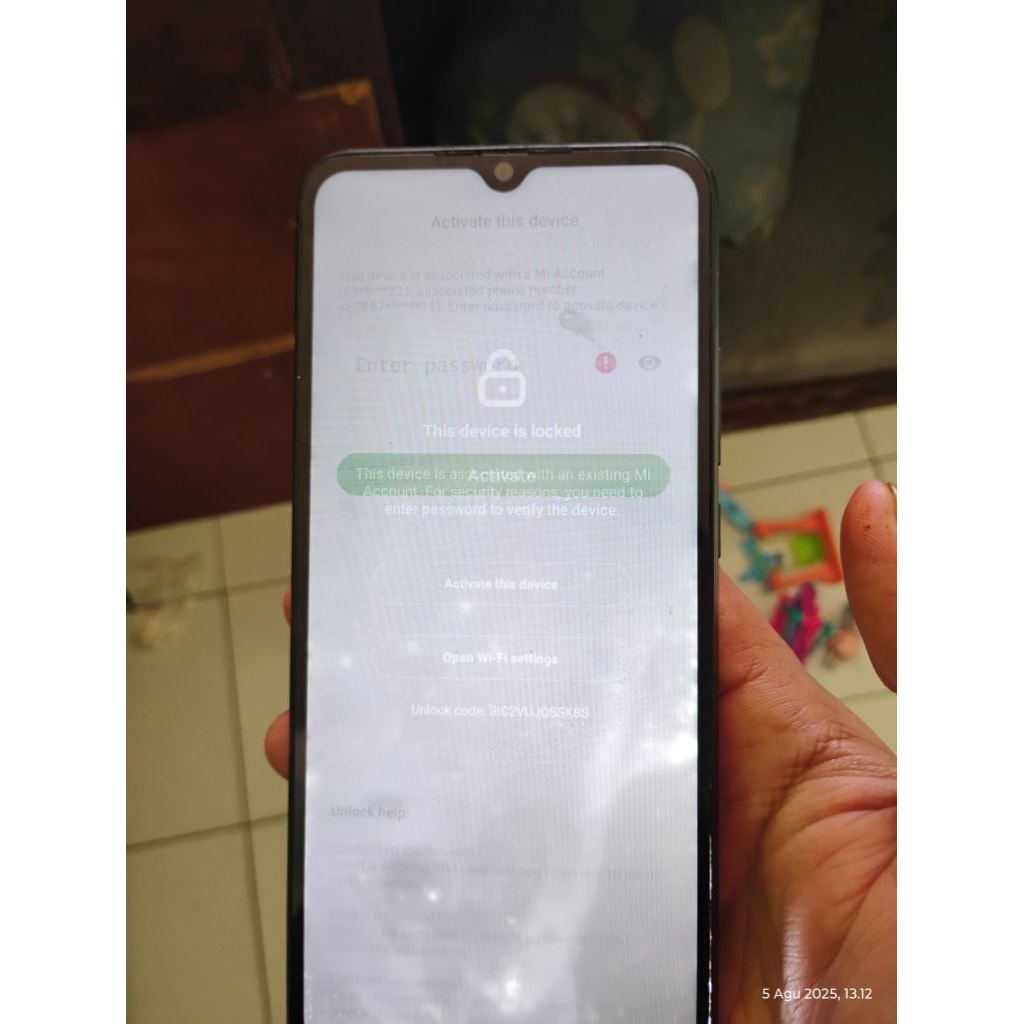redmi 10 c ram 4/64 lcd mati lock akun mi