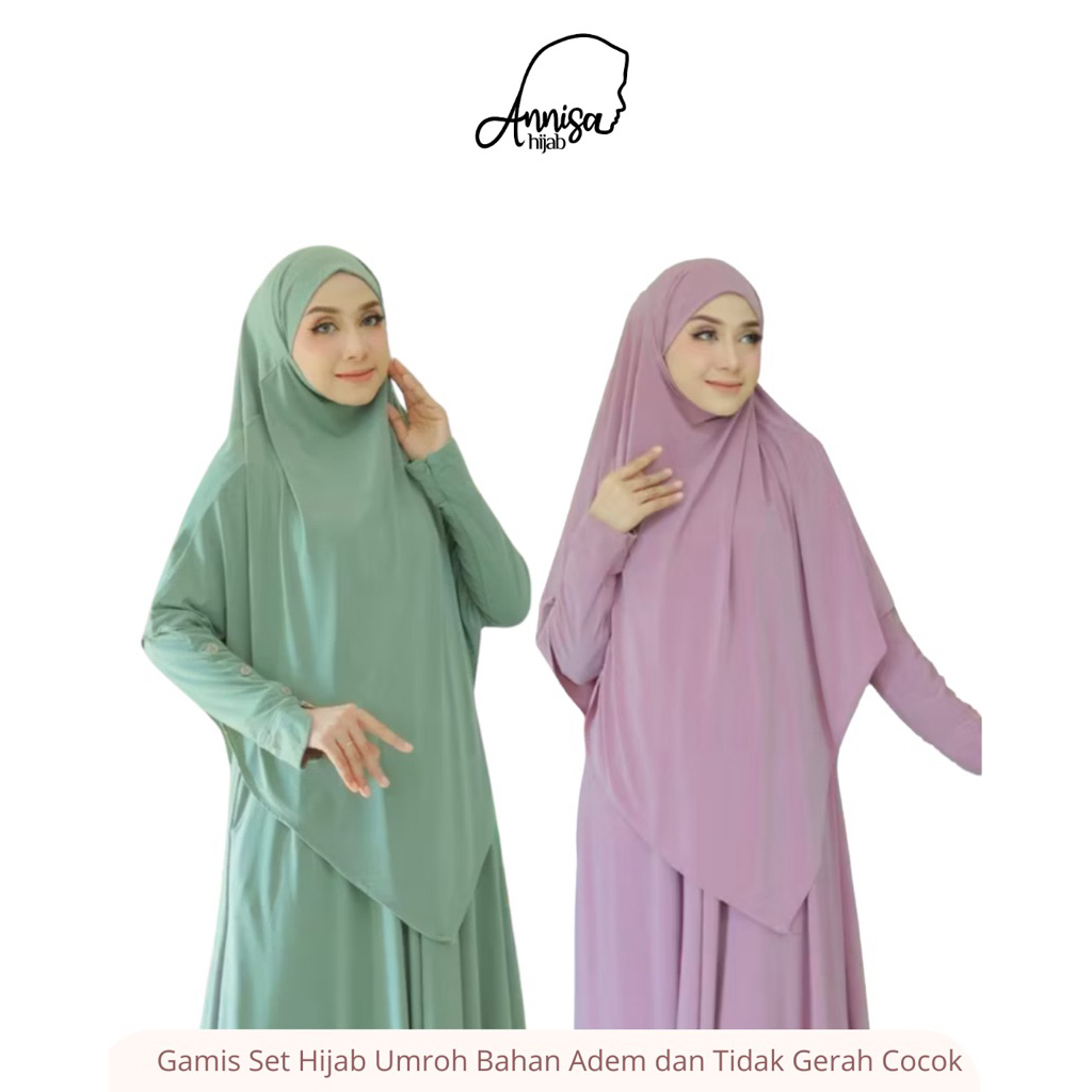 Gamis Set Hijab Wanita Muslimah Kekinian Jersey korea Adem Ringan Nyaman Dipakai Daily Gamis Set Umr