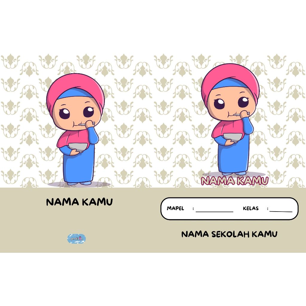 

Buku tulis custom nama anak muslim series