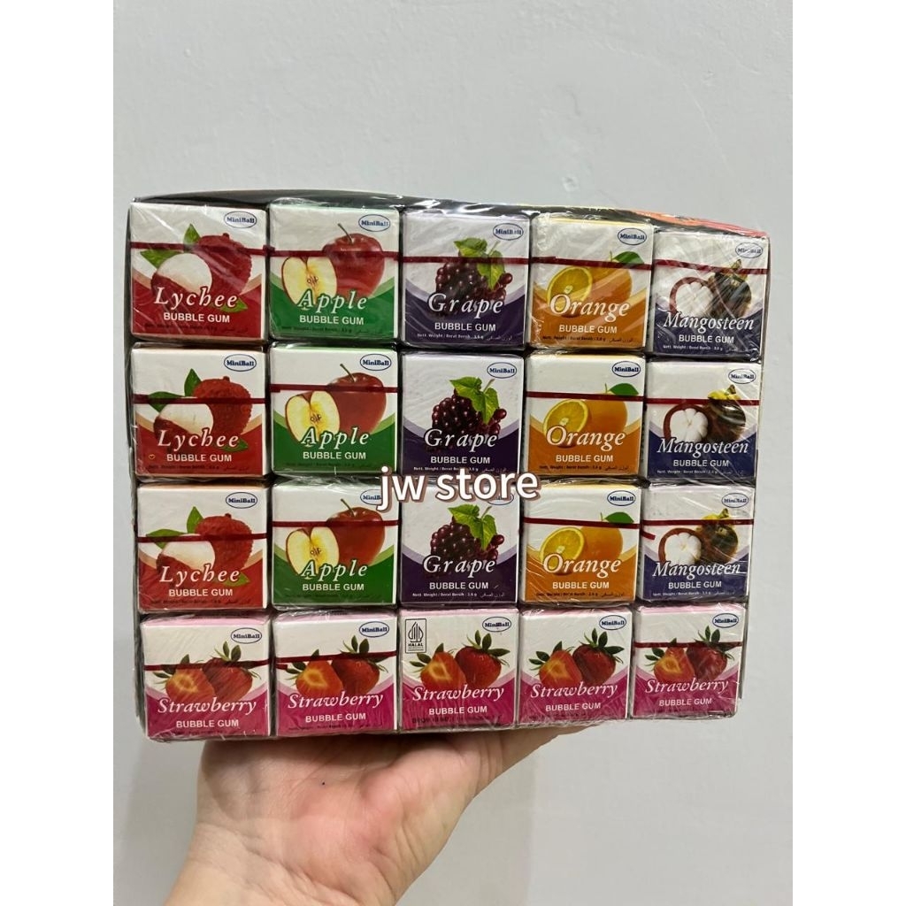 

[ Halal ] Permen Karet Jadul Mini Ball Bubble Gum 1Pack isi 20Box