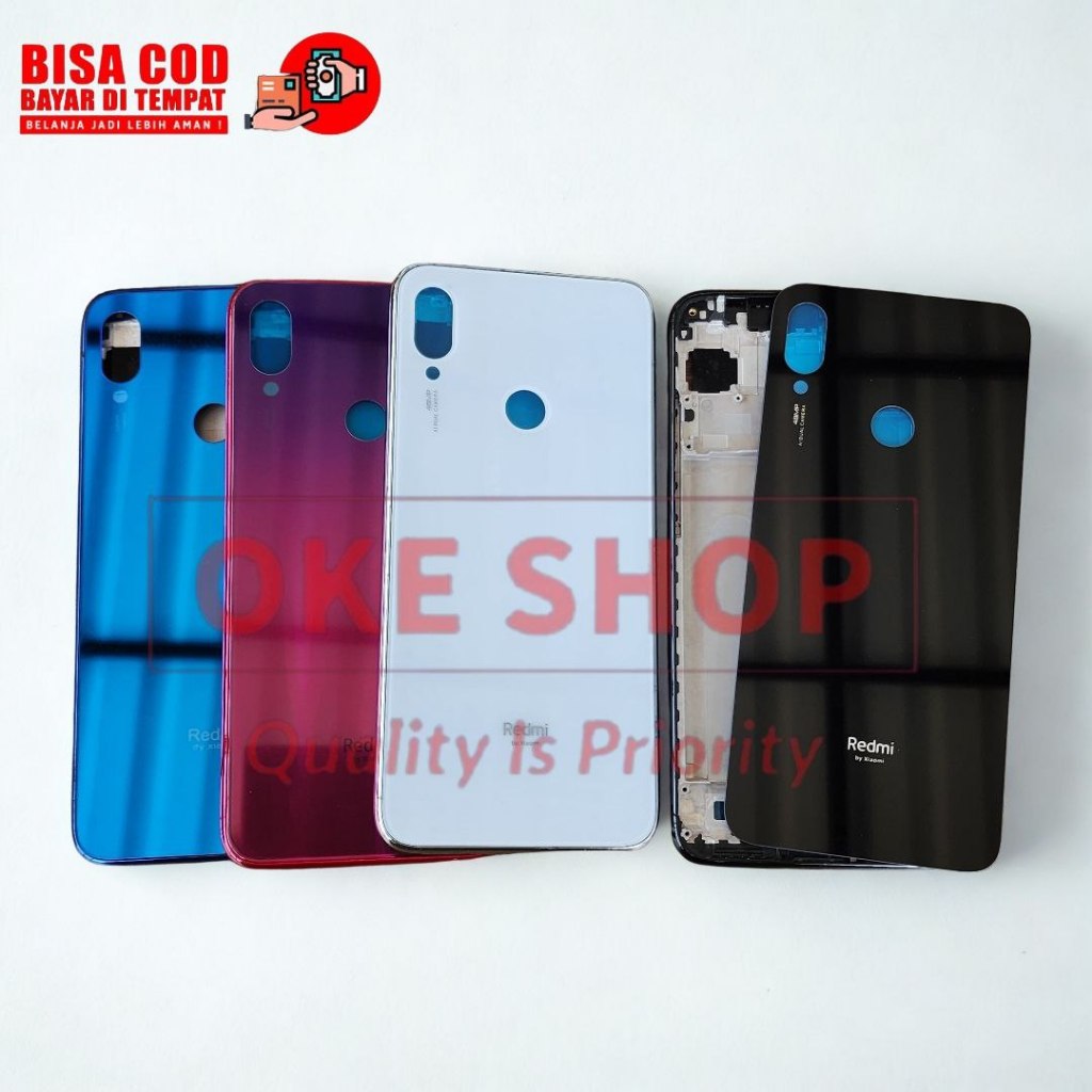Casing Fullset Hp Xiaomi Redmi Note 7 Backdoor Bekdor Tutup Belakang + Frame Lcd Kesing Xiomi Not 7