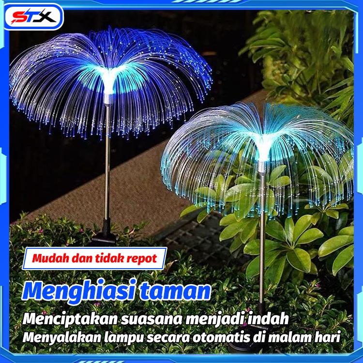STX Lampu bunga hias taman tenaga surya Outdoor/Lampu air mancur/Lampu taman LED solar berubah 7 war
