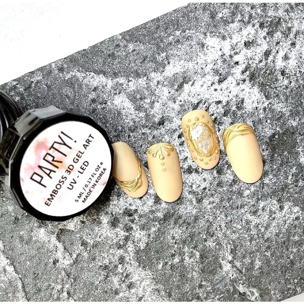 PARTY EMBOSS 3D GEL NAIL ART HALAL