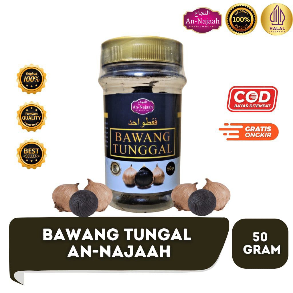 

Bawang Tunggal | Black Garlic | Bawang Lanang 50Grm | Bawang Hitam