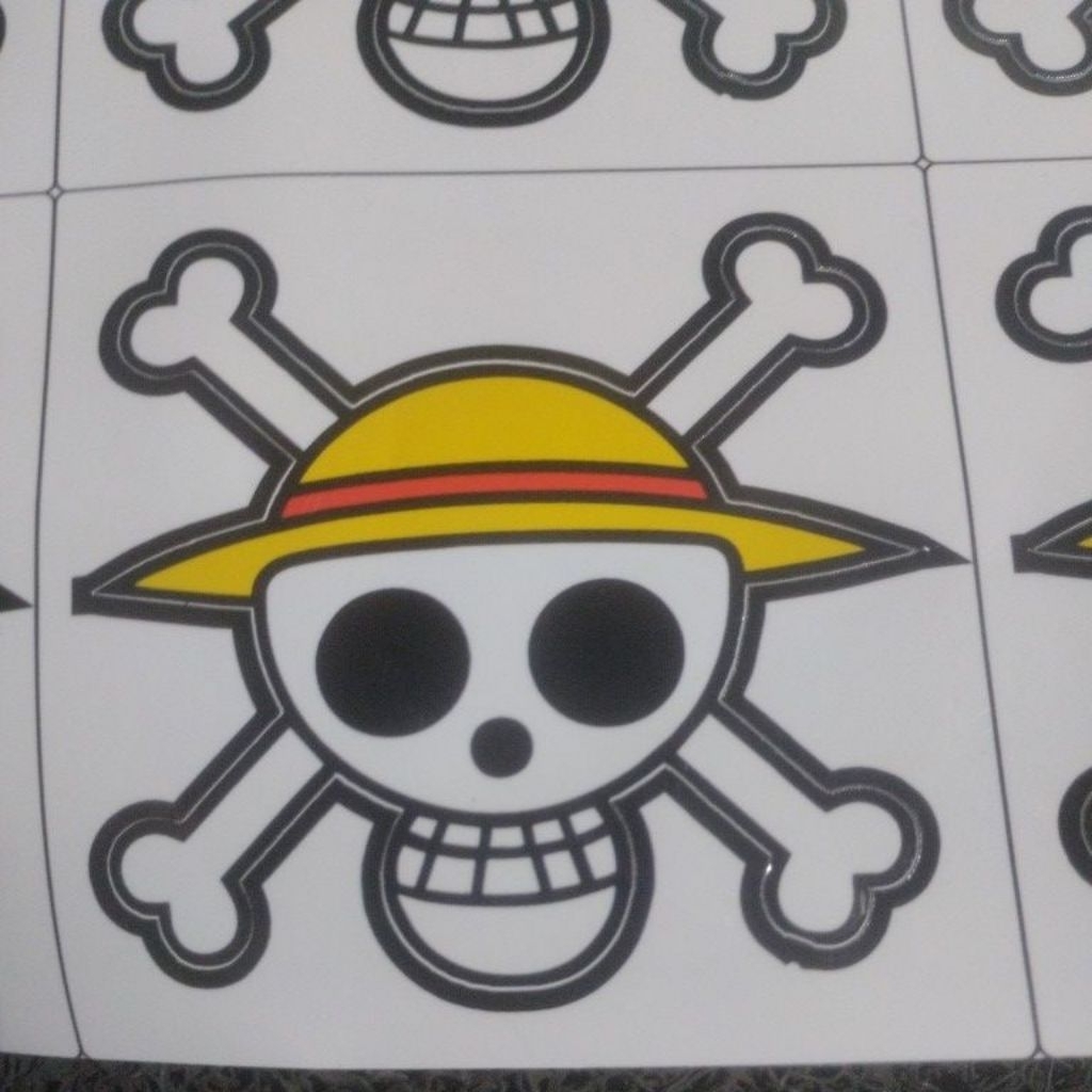 

Stiker cutting logo one piece bahan grade A laminate vinyl