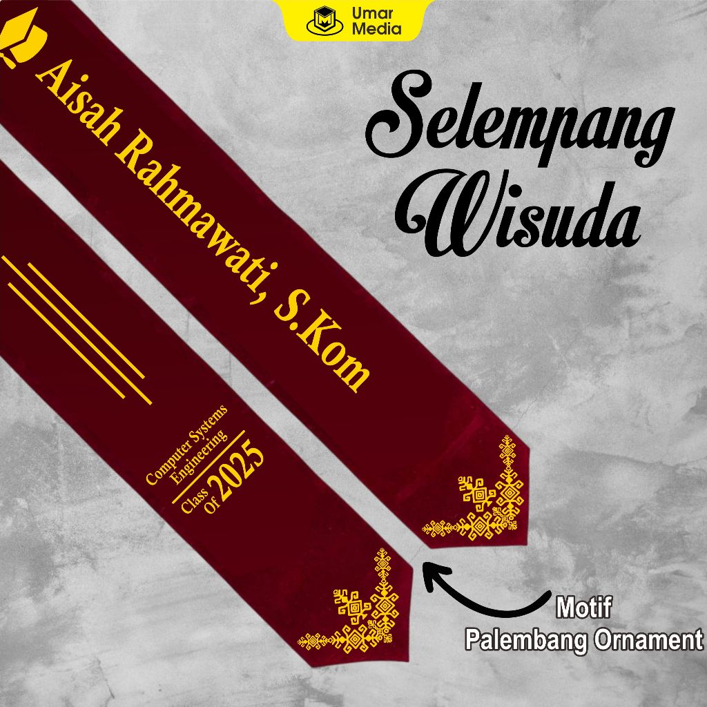 Selempang Graduation Slempang Wisuda Salempang Wisuda Custom Nama / Selempang Wisuda Custom Nama Sel