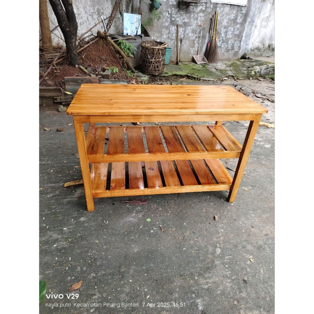 custom meja rak2 jati belanda