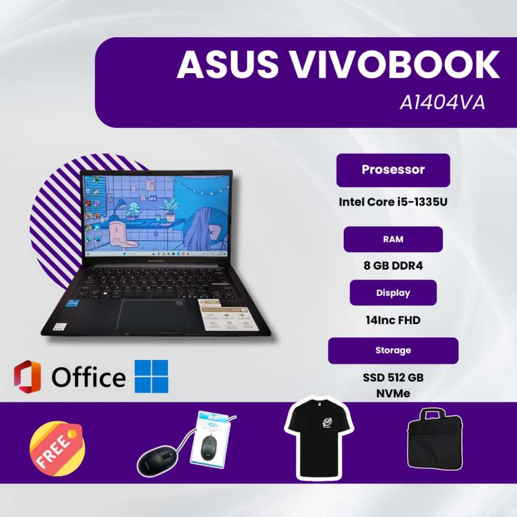Laptop ASUS VivoBook A1404VA Intel Core i5 Gen 13 Ram 8GB