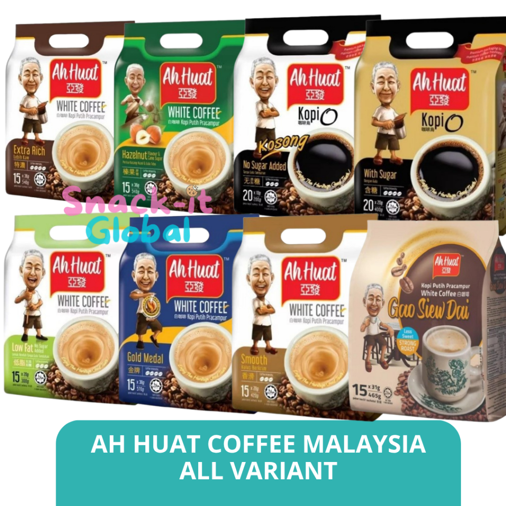 

Kopi Ahhuat Ah Huat white coffee 3 in 1 kopi import kopi Malaysia Ah Huat isi 15 stick