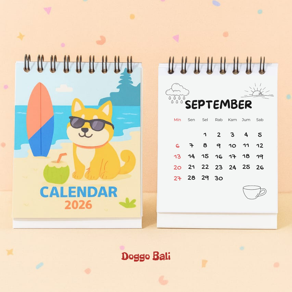 

Kalender Meja Spiral 2026 Custom Cover Cute Aesthetic Souvenir Murah Hadiah Unik