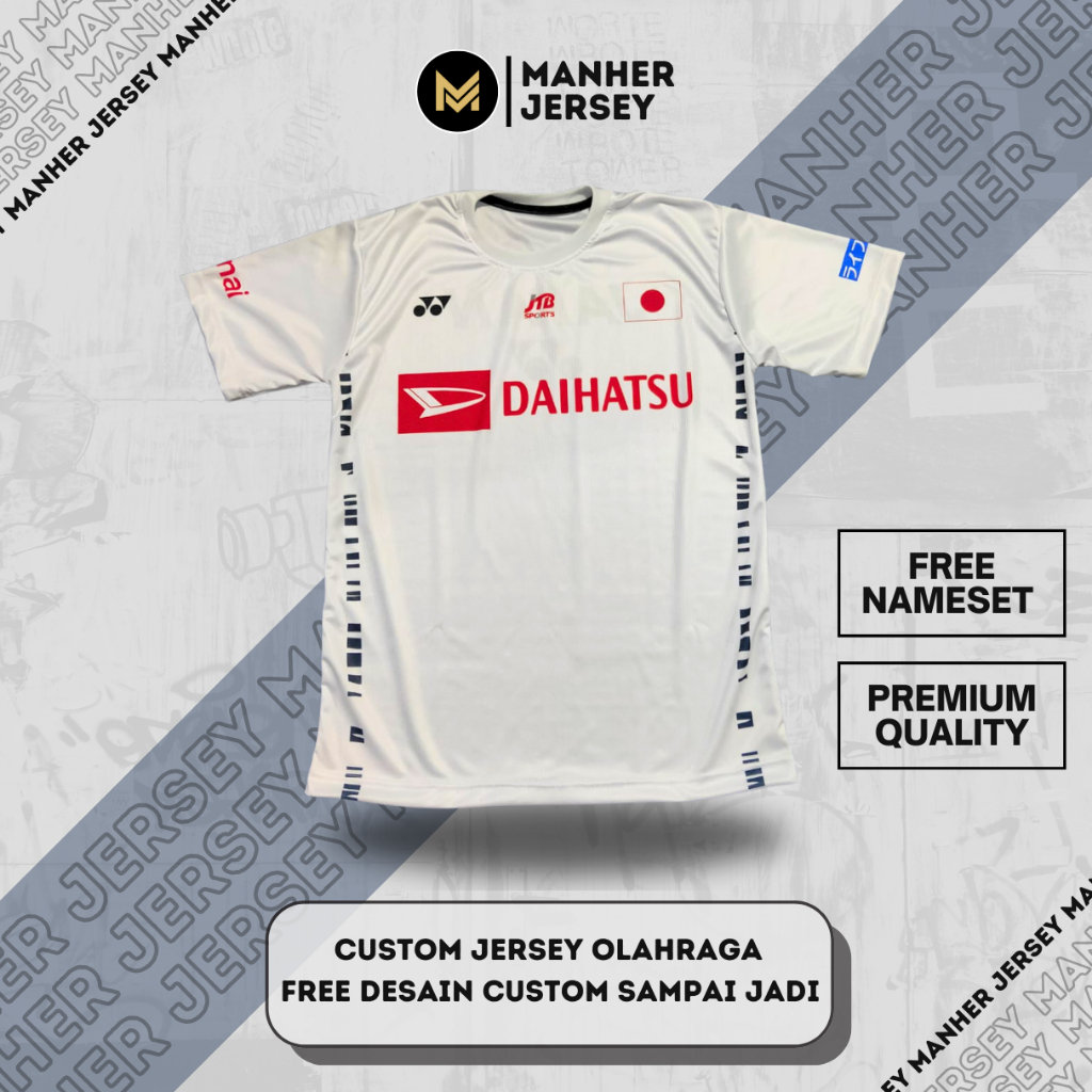 BAJU JERSEY BADMINTON YONEX PUTIH FULL PRINTING