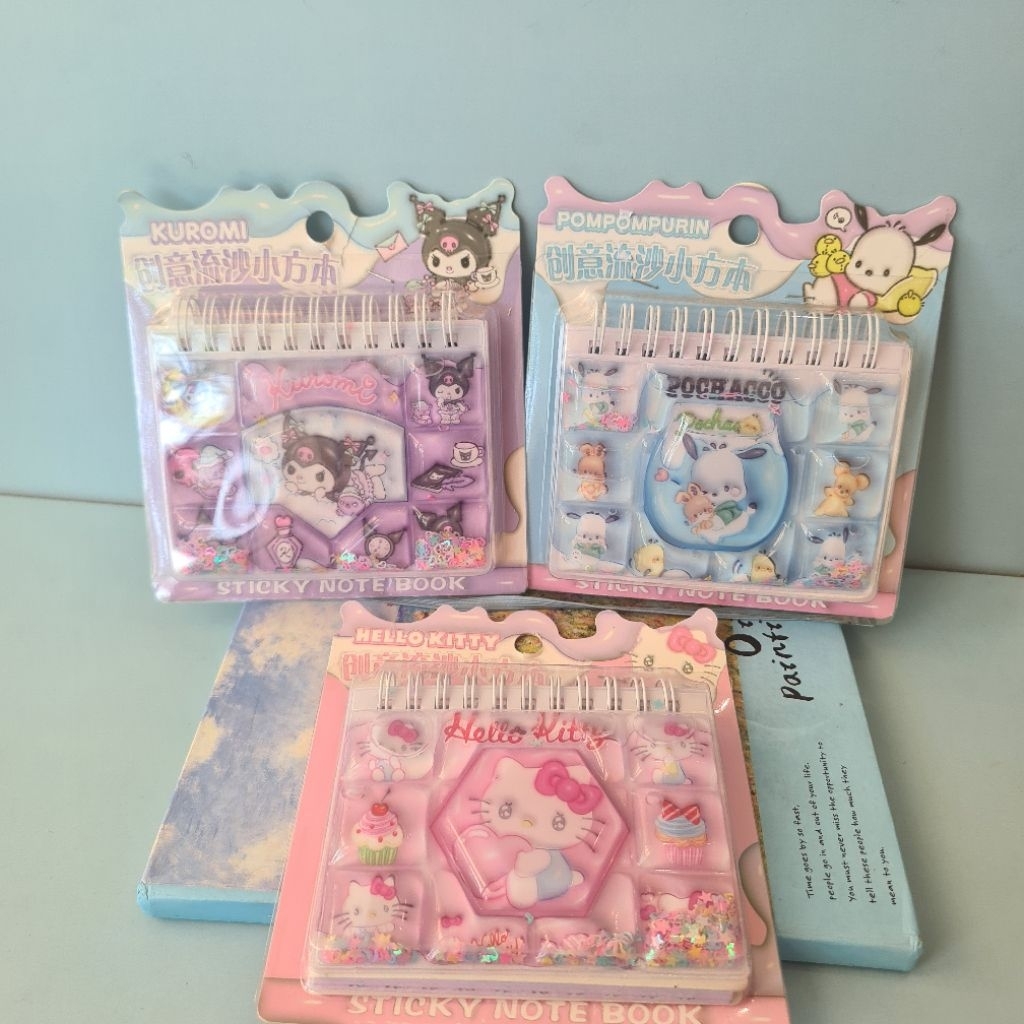 

Sticky Note 3D Sanrio dengan Air & Glitter – Buku Catatan Mini Karakter Lucu