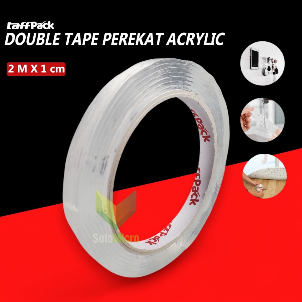 

TaffPACK Double Tape Perekat Acrylic Nano Washable Adhesive 2M 1cm - TV030 - Transparent