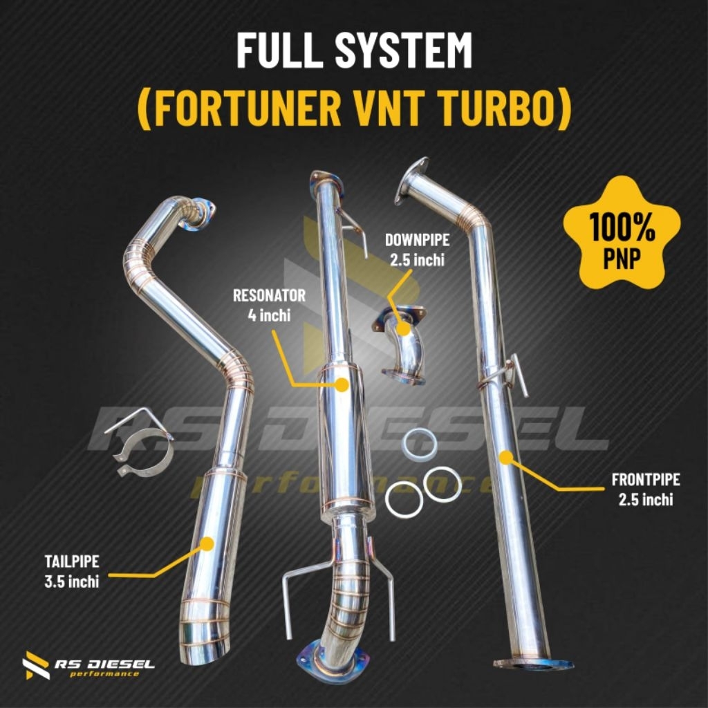 KNALPOT MOBIL FULL SYSTEM FORTUNER VNT TURBO