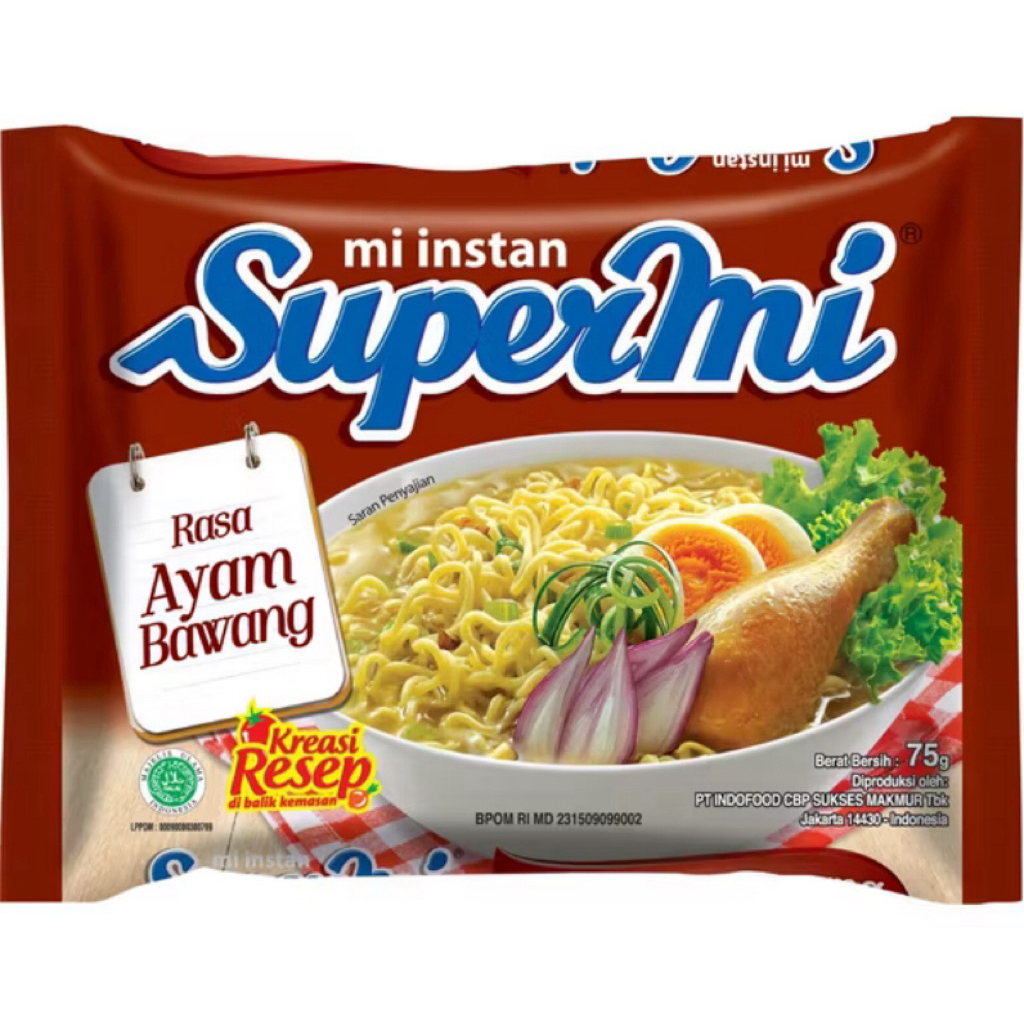 

Supermi Ayam Bawang 75g – Mi Instan Gurih Favorit Keluarga