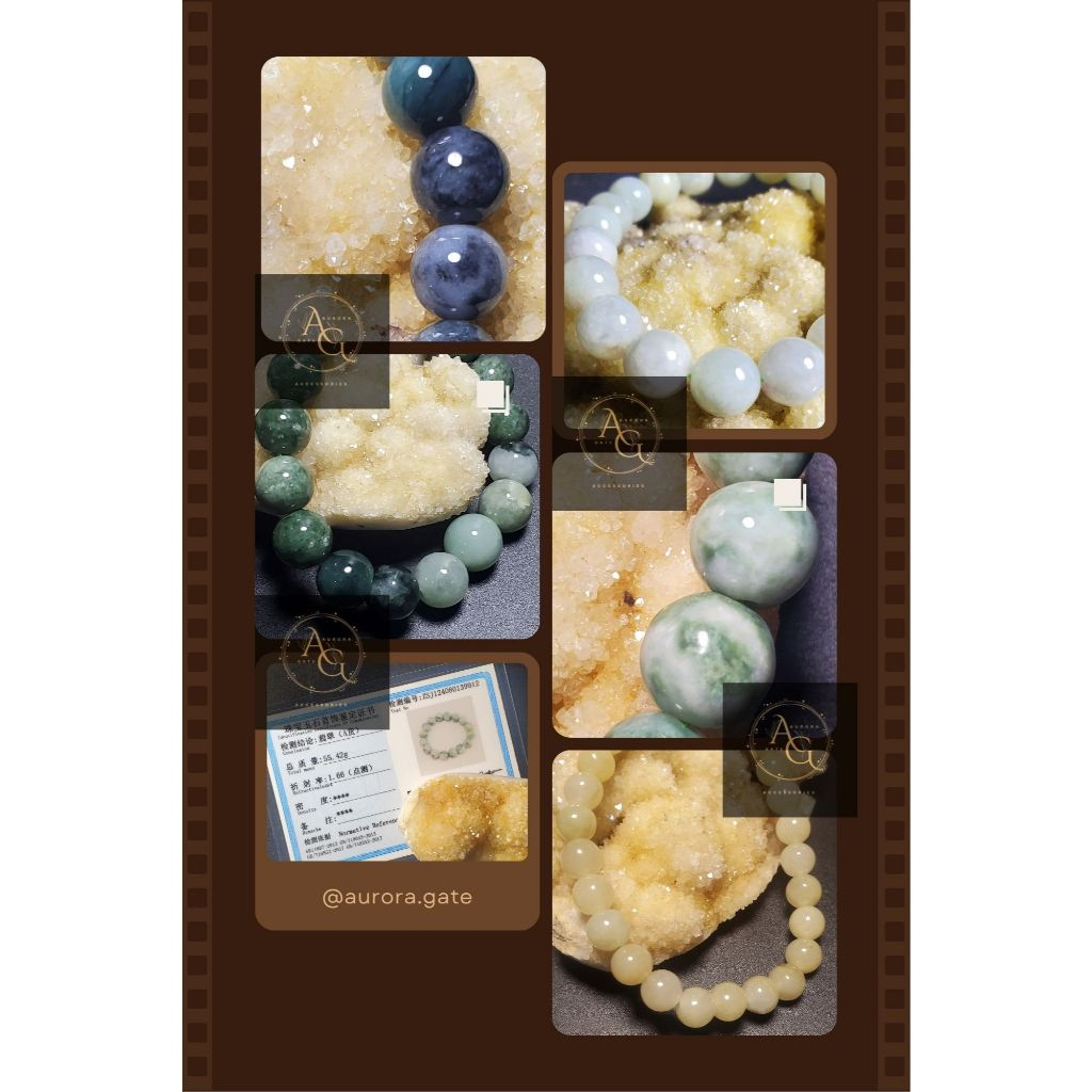 Gelang Batu Natural (Jadeite) Asli Giok Burma Grade A Bersertifikat. giok hitam wuji. giok hijau. gi