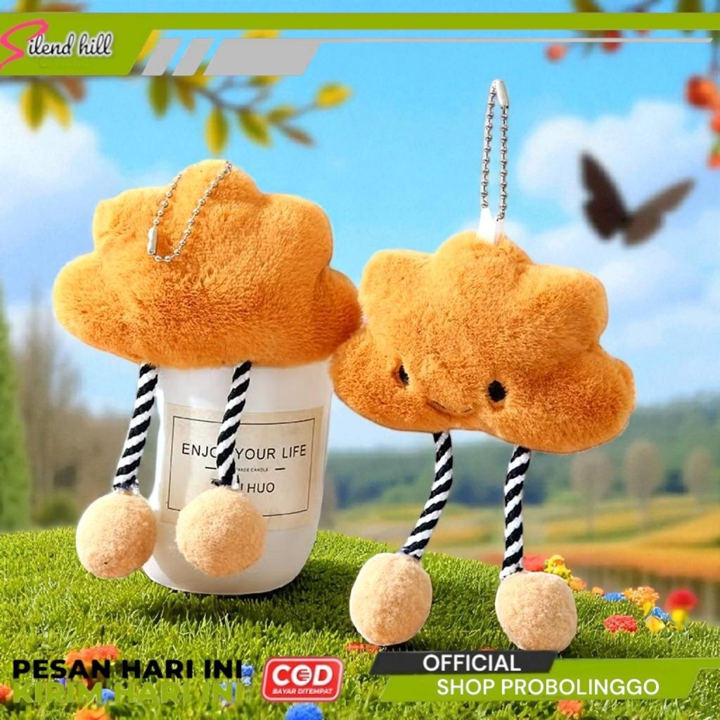 boneka awan gantungan tas/kunci lucu imut