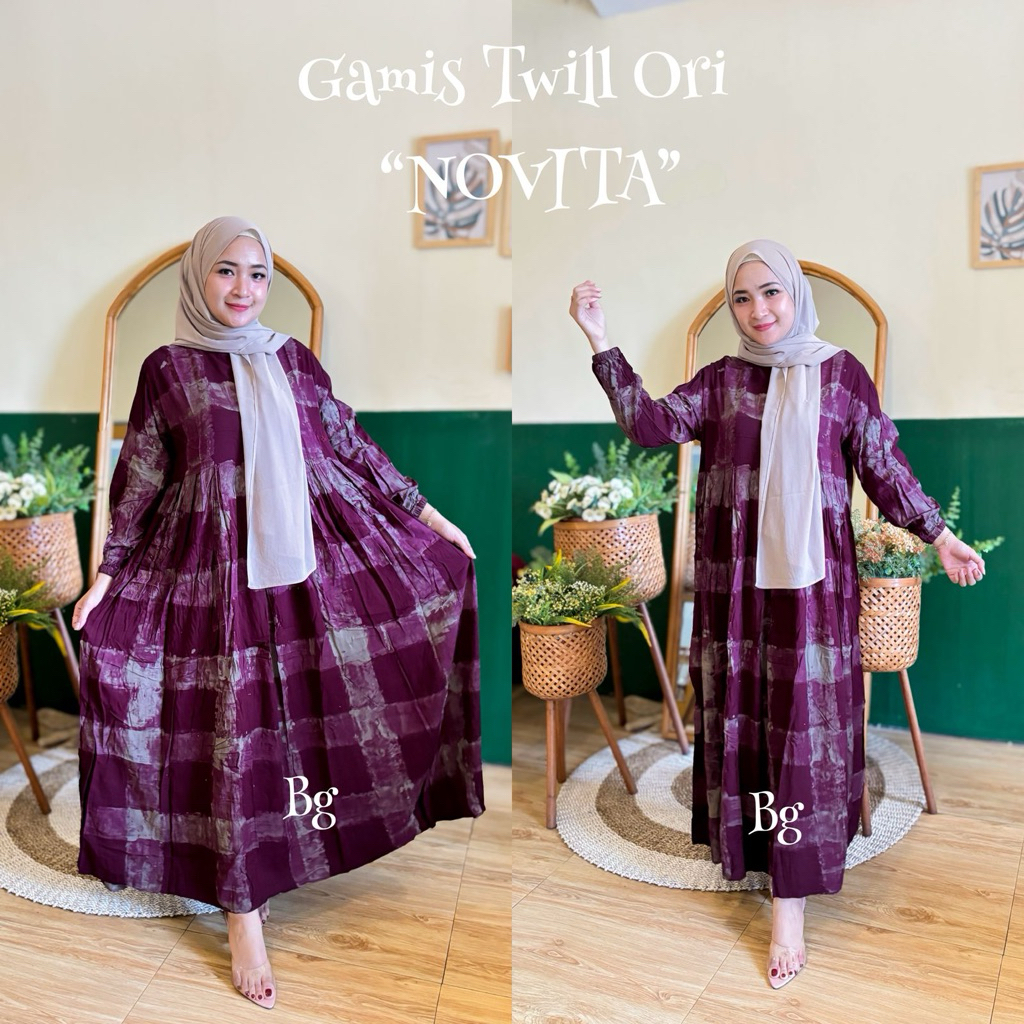Gamis twill ori BG collection / gamis murah twill ori /gamis model terbaru