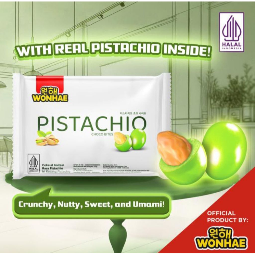 

Wonhae Pistachio Choco Bites 30gr