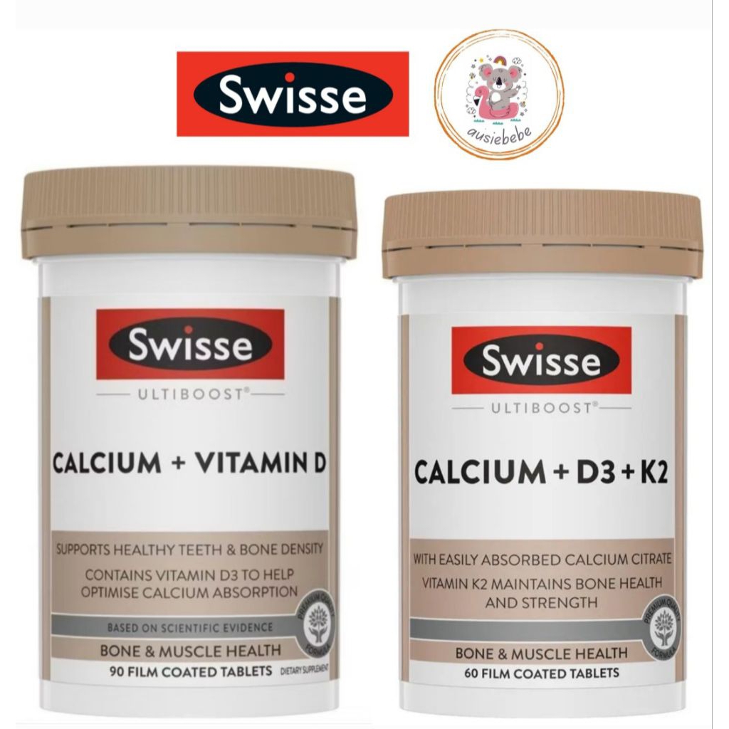 Swisse Ultiboost Calcium + Vitamin D 90 Tablets / Swisse Ultiboost Calcium + D3 + K2 60 Tablets