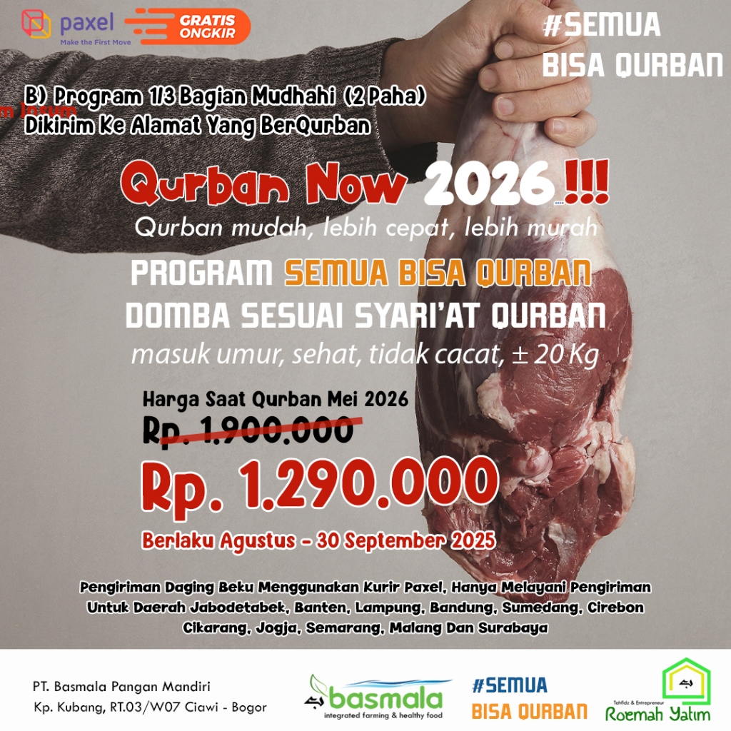 Kurban Kambing 1/3 daging bisa dikirim kerumah Semua Bisa Qurban Basmala Farm Kurban Domba Kambing S