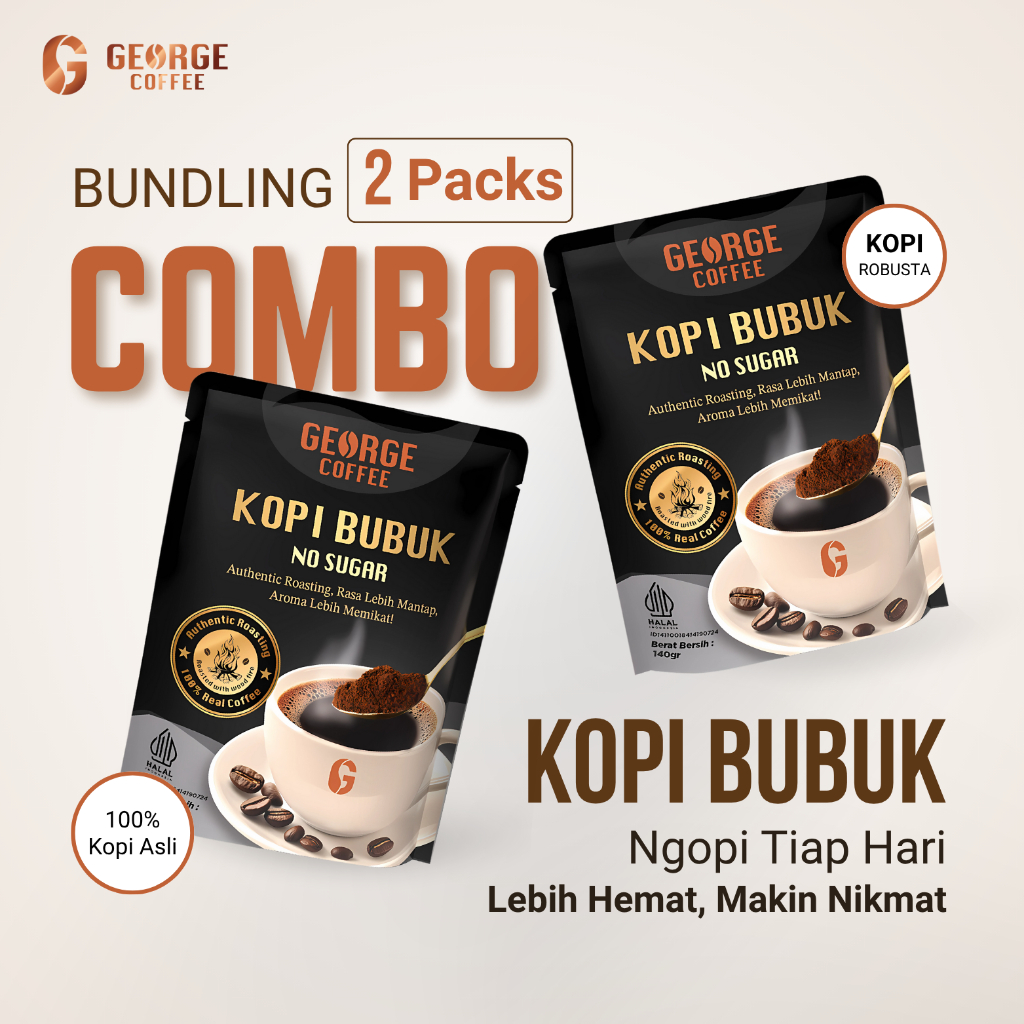 

George Coffee - Combo Kopi Bubuk Robusta Kopi Tubruk Rasa Authentic Roasting Kayu Bakar