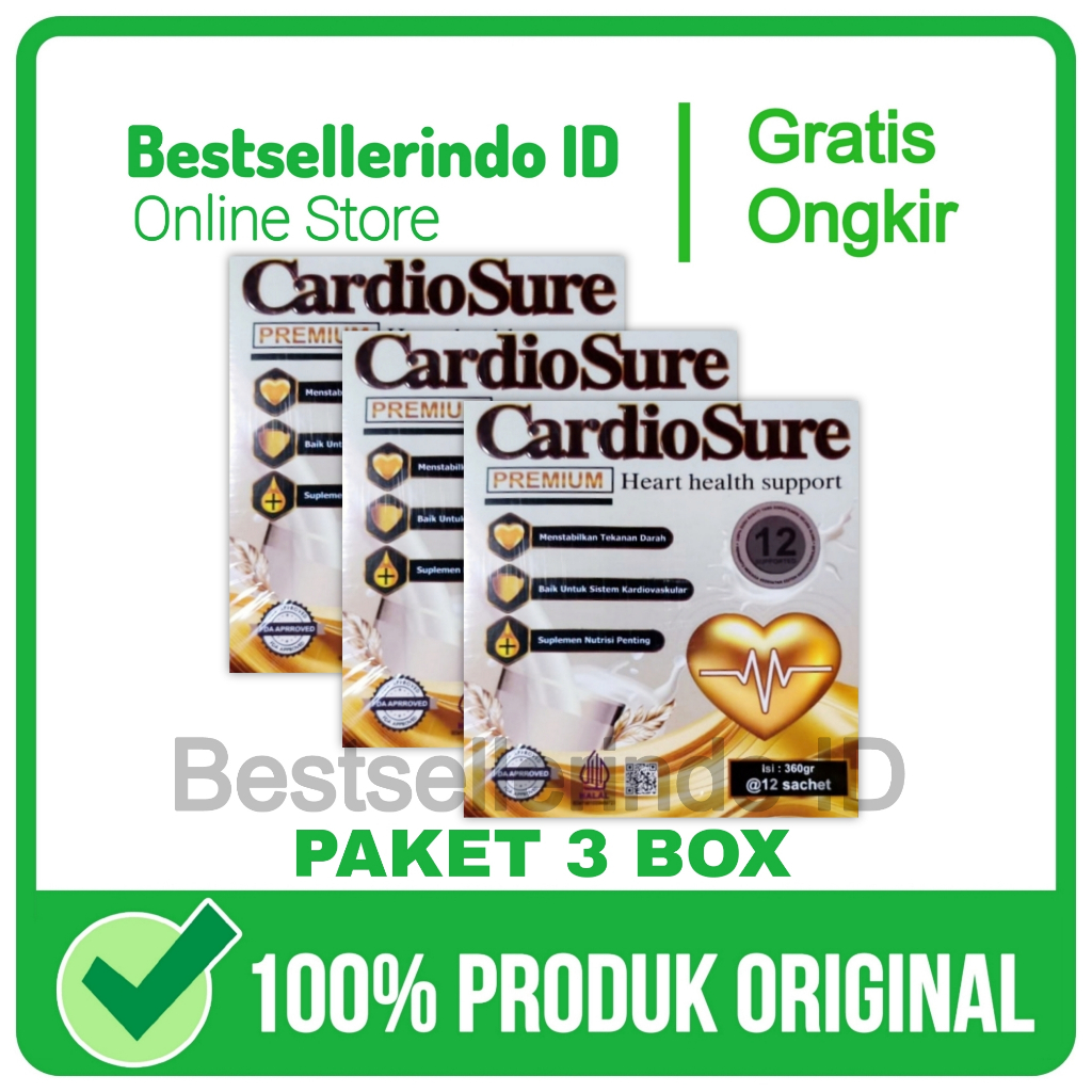 

3 Box Cardiosure Susu Obat Hipertensi Jantung Koroner Stroke Kolestrol Darah Tinggi Original Asli