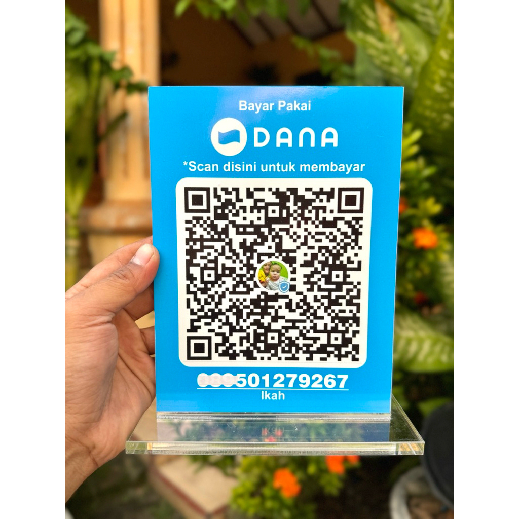 

CETAK AKRILIK DAN STIKER BARCODE DANA GOPAY SHOPEPAY OVO DLL UKURAN 15x20cm BAHAN TEBAL