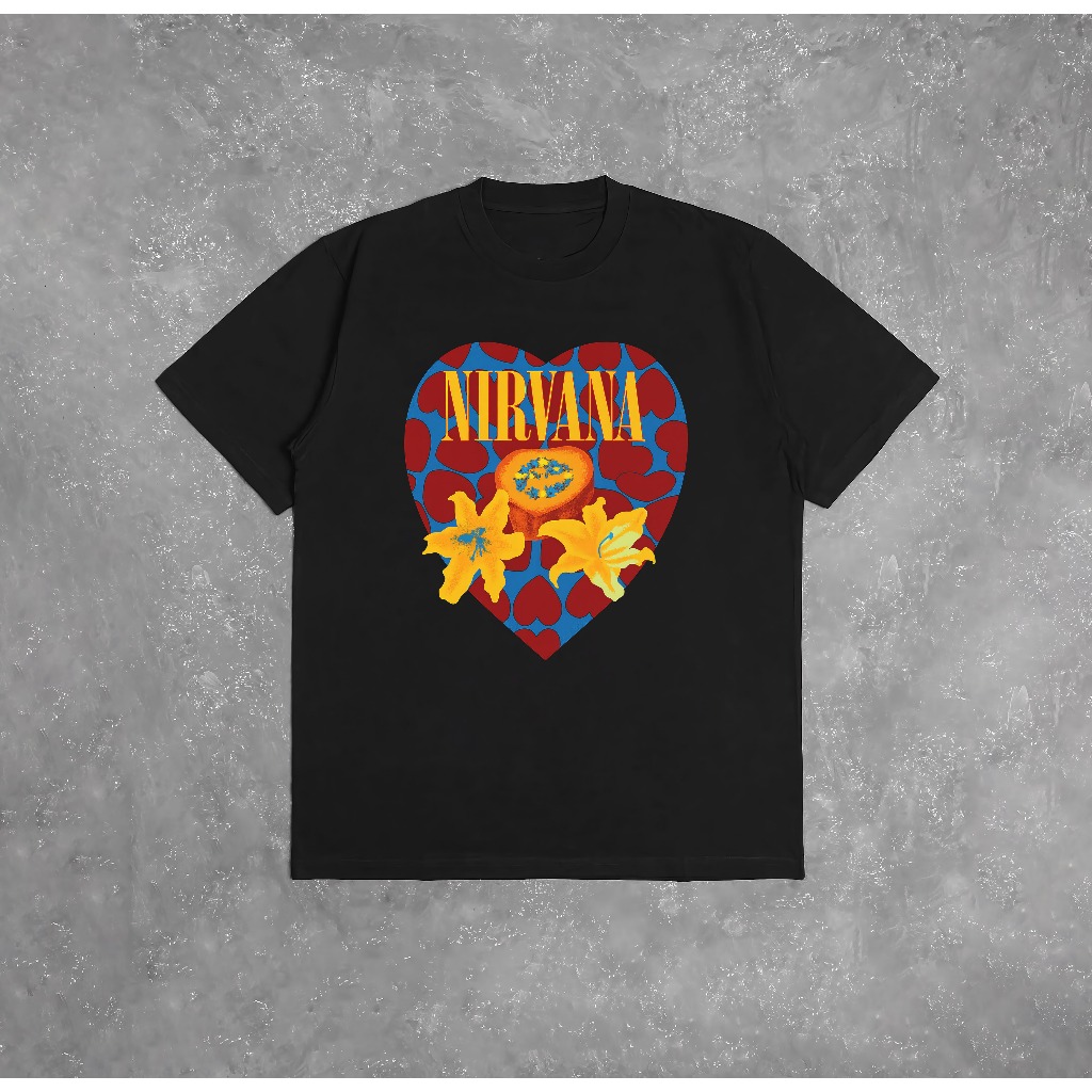Kaos Band Nirvana Heart Shaped Box Lengan Pendek Katun Adem