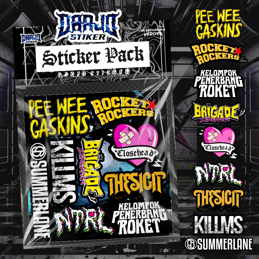 

Stiker Package Band POP PUNK/MELODIC/PUNK ROCK " VOL 3 " Glossy Anti Air Tinggal Tempel