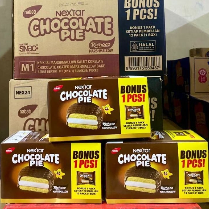 

(1 DUS) NEXTAR CHOCOLATE PIE ISI 12+1 PCS X 8 BOX