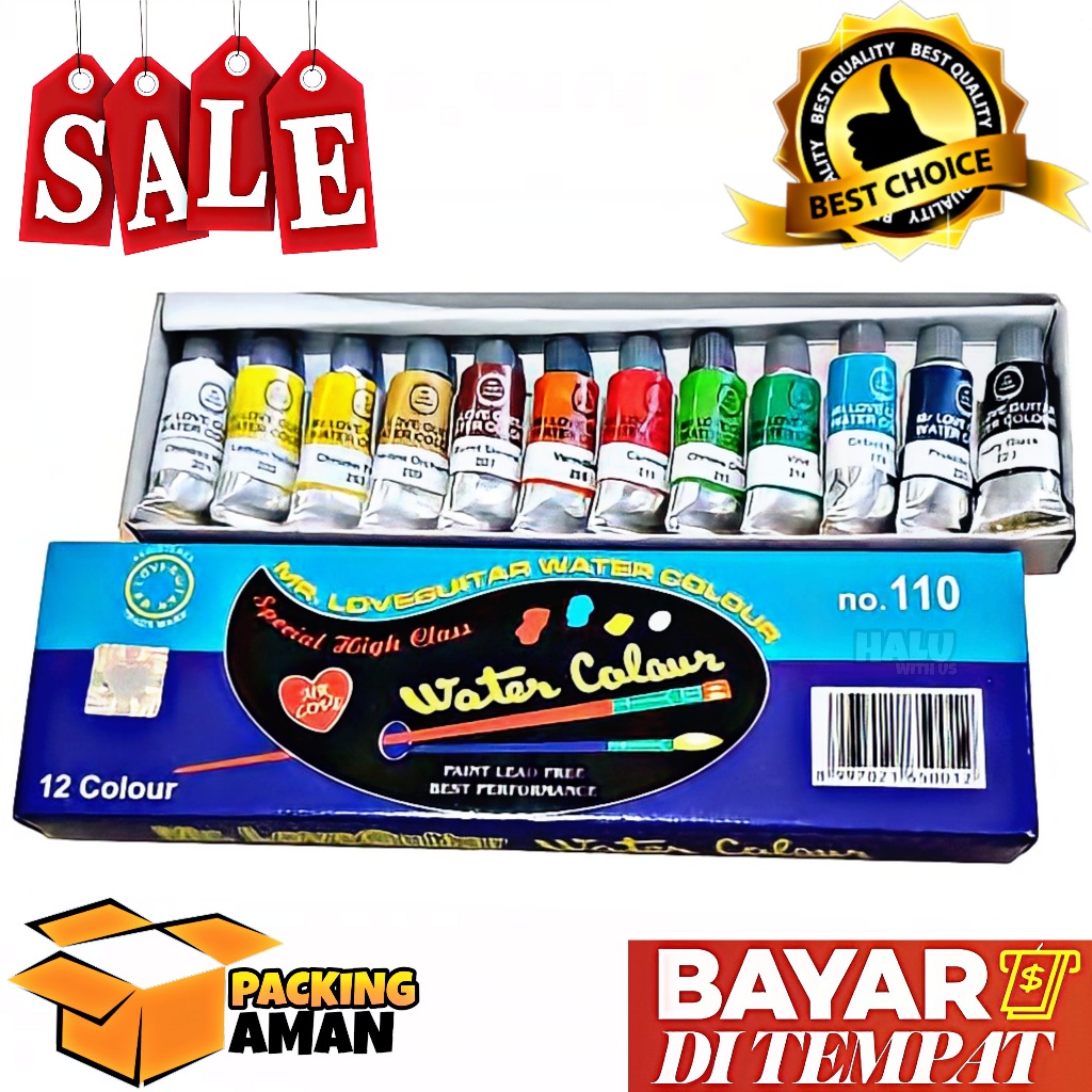 

Cat Air Mr. LOVE GUITAR KODE: 110 / Water Color (12 Warna) - Untuk Media Kanvas / Kertas / Akrilik / Kayu / Dll