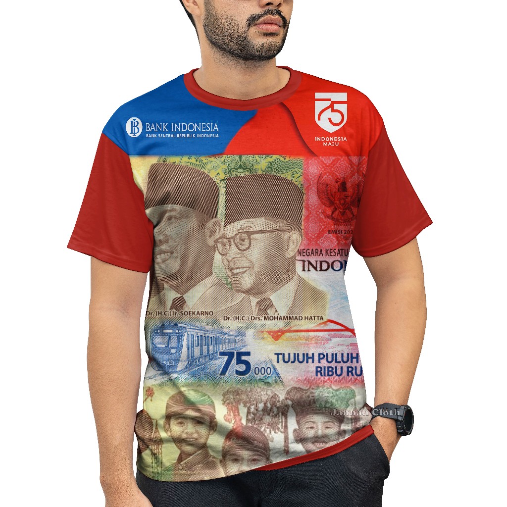 Baju Kaos Keren Motif Uang Duit 75 Ribu Printing