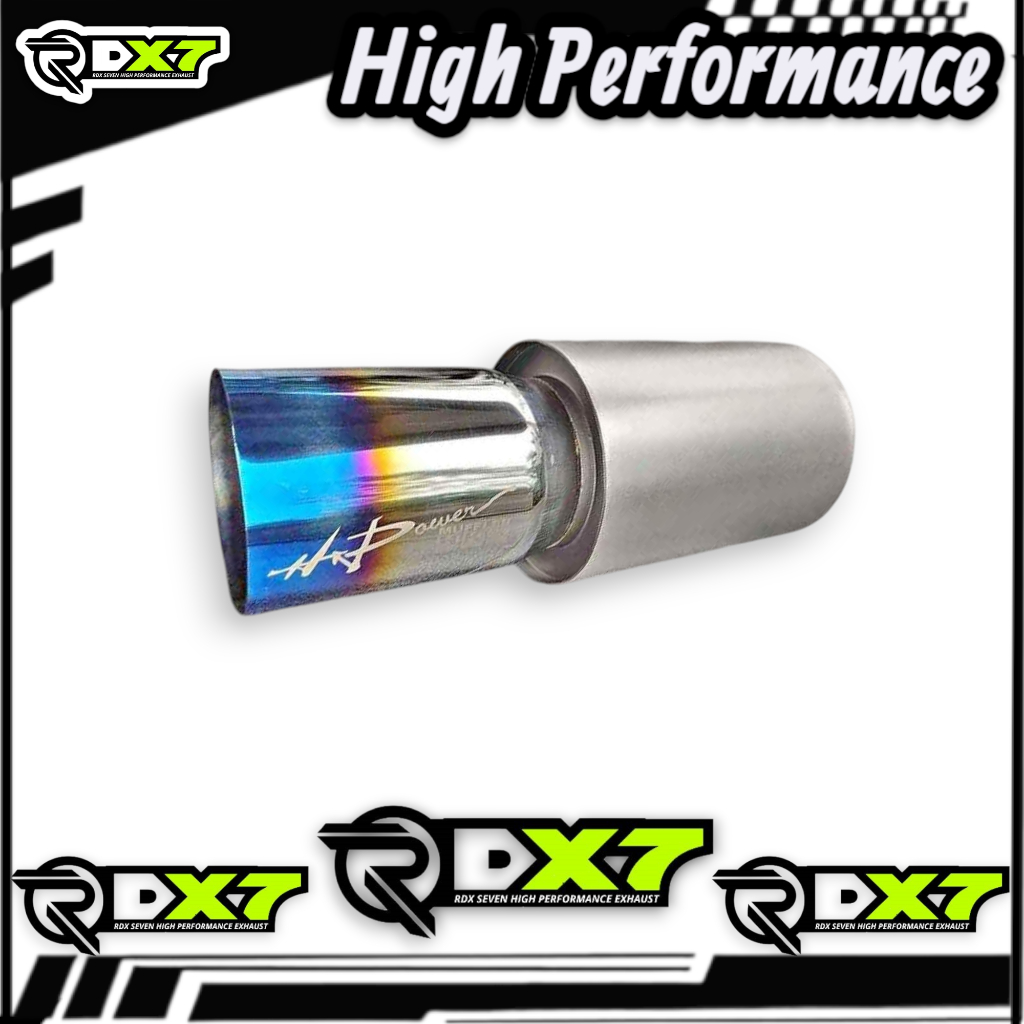 Knalpot Mobil Racing HKS HI POWER BIRU stenlis untuk mobil yaris ayla agya brio avanz, timor crv hrv