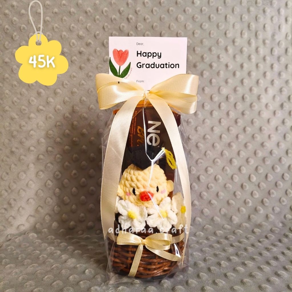 

Adharaa craft - Parcel snack, hampers rajut, hampers snack, parcel mini - kelinci, beruang bear, duck, ayam, gajah, elephant- kado wisuda, ultah - real pict