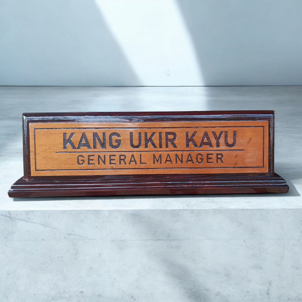 

Papan Nama Jabatan Keterangan Meja Kantor Huruf Grafir Laser